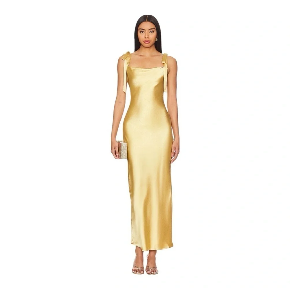 Heartloom Cinta Slip Dress in Gold - Picture 4 of 11